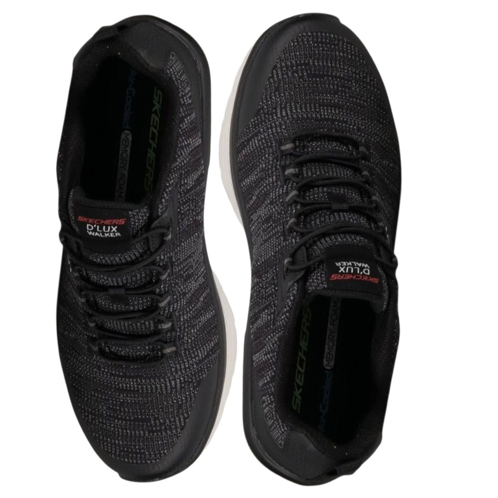 Skechers D'lux Walker Pensive‎ Mens Slip-On Sneaker Black Size 8.5 NEW